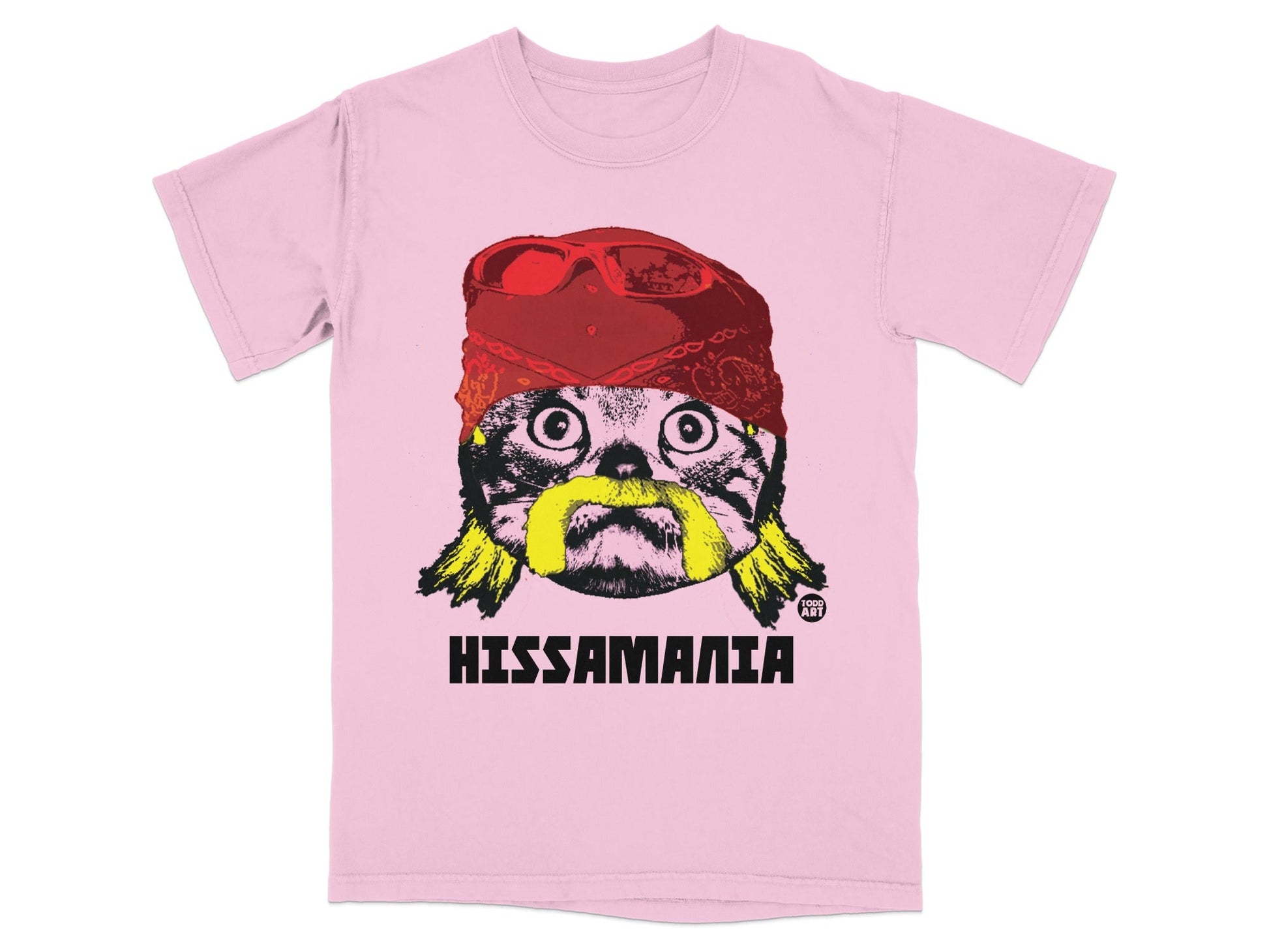 Hissamania Cat with Red Bandana Graphic T-Shirt