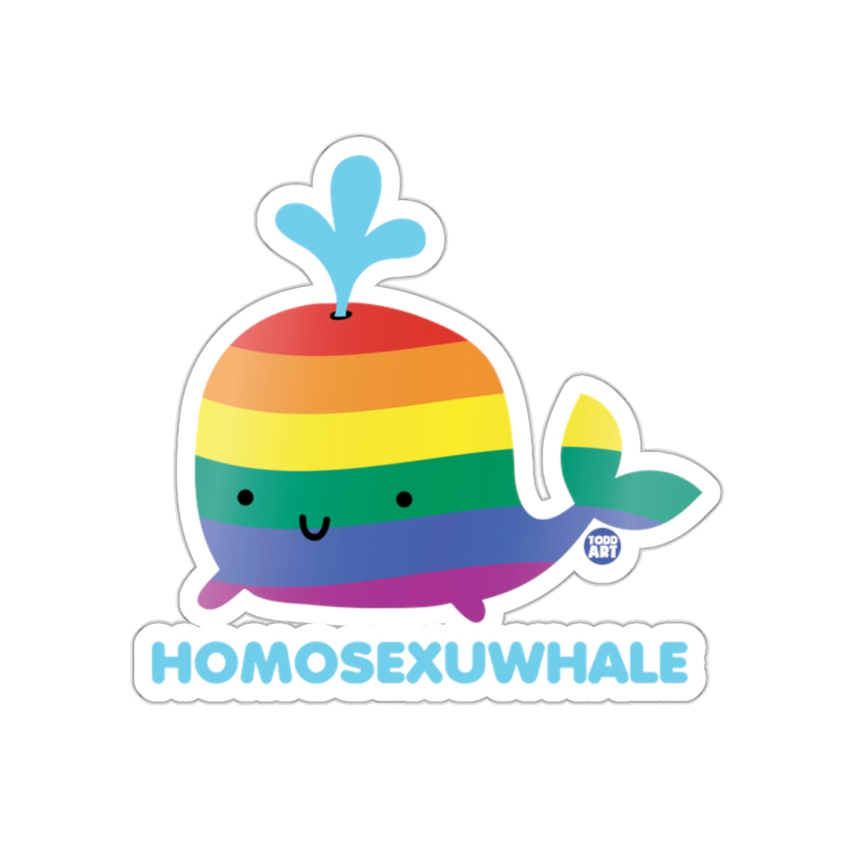 Cute Rainbow Homosexuwhale LGBTQ Pride-Themed Sticker