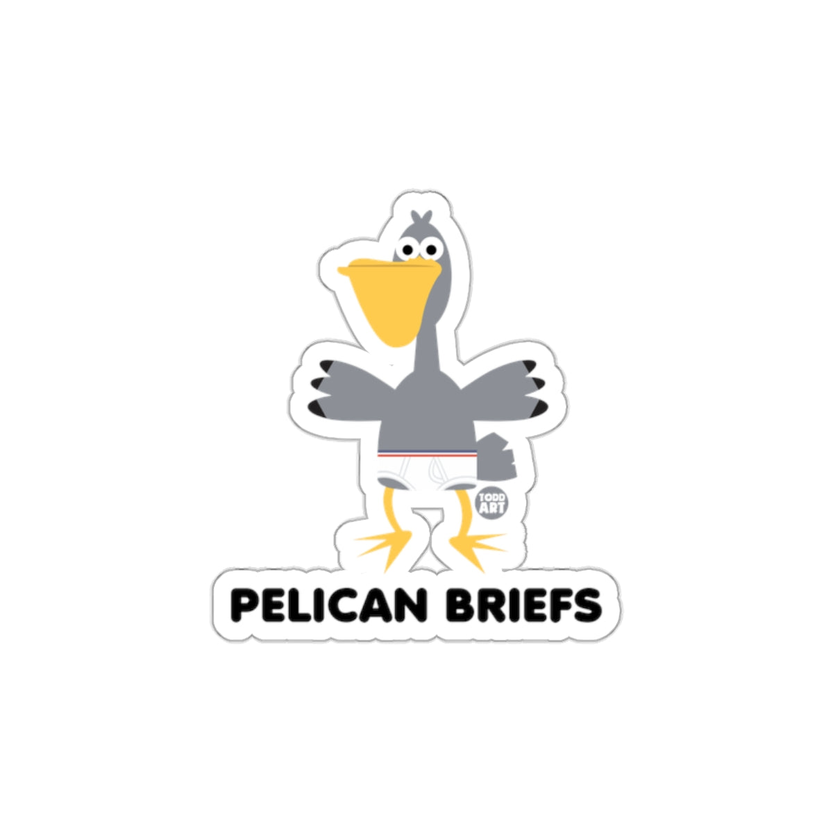 Funny Pelican Briefs Humorous Sticker Design