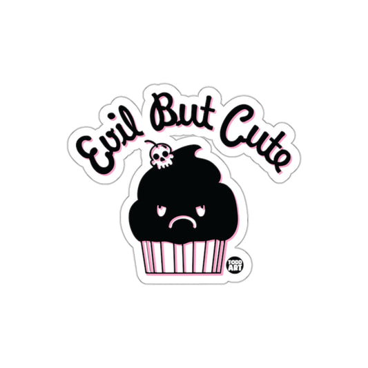 Evil But Cute Skull Cupcake Sticker