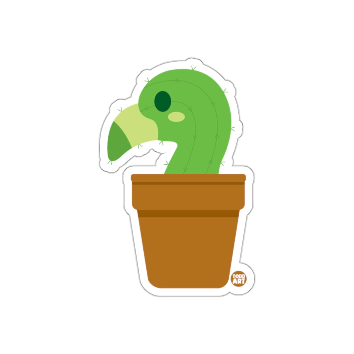 Unique Cactus Bird Design Sticker for Various Surfaces