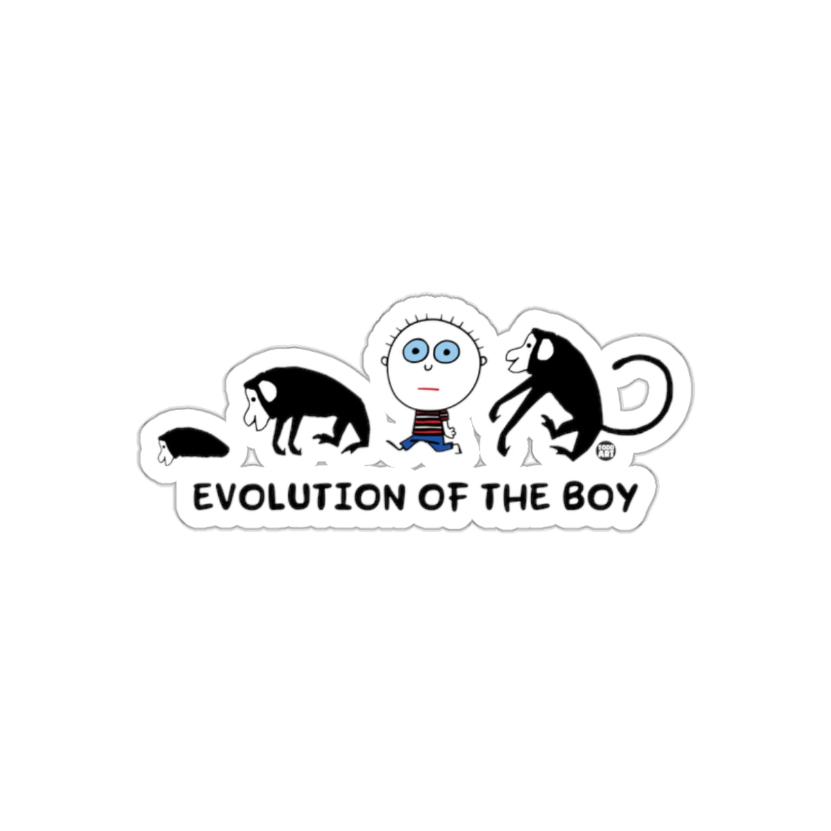 Evolution of the Boy Sticker Funny Cartoon Art