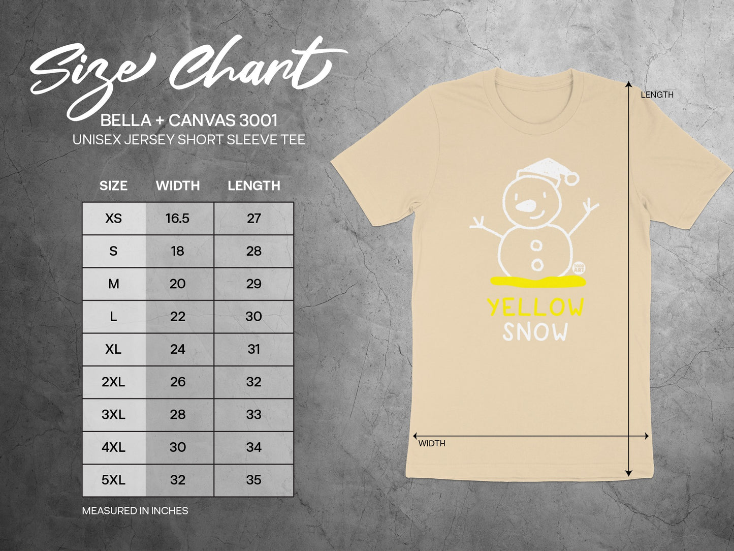 Yellow Snow Funny Snowman Unisex Jersey Short Sleeve Tee product