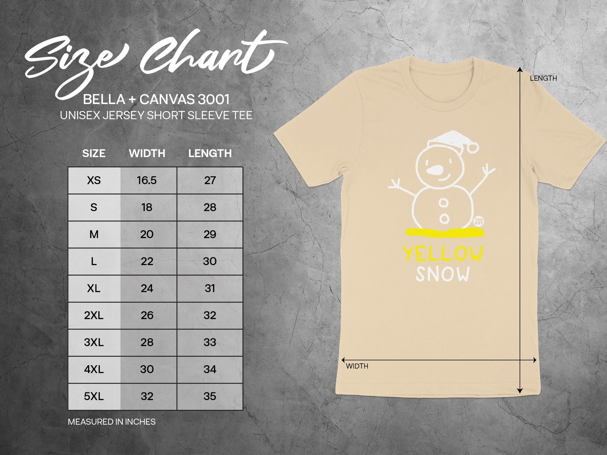 Yellow Snow Funny Snowman Unisex Jersey Short Sleeve Tee product