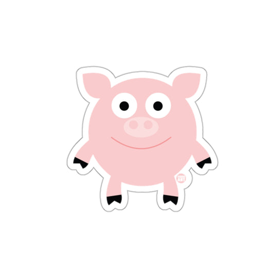 Happy Pink Cartoon Pig with Friendly Smile Sticker