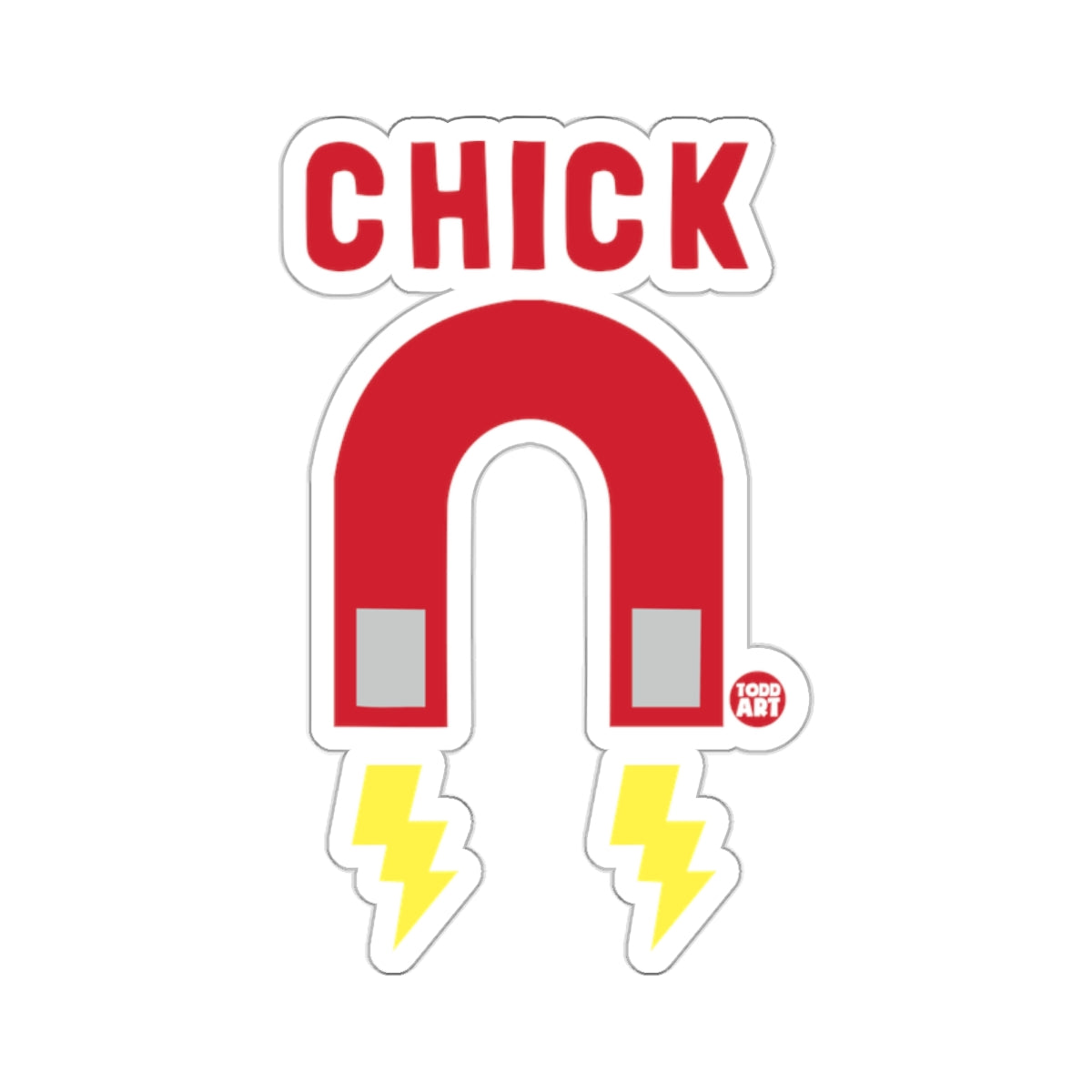 CHICK Magnet Red Horseshoe Lightning Bolts Todd Art product type