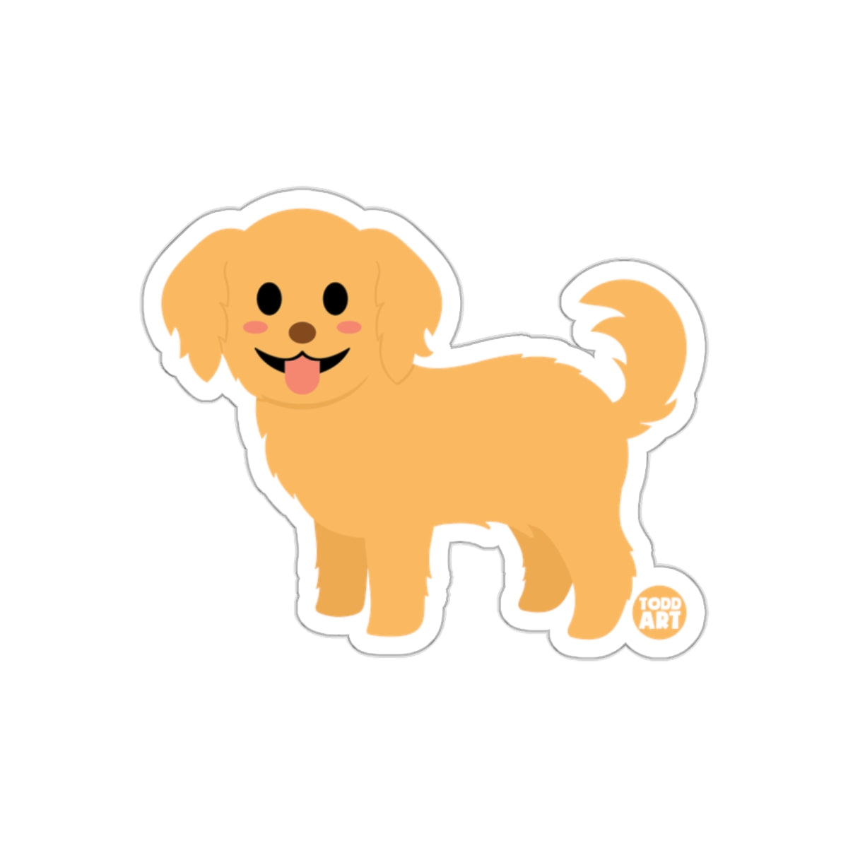 Cute Cartoon Golden Retriever Dog Sticker Product