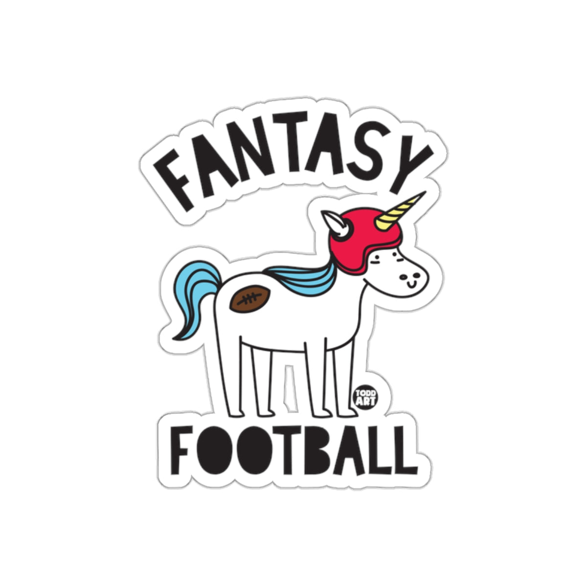 Fantasy Football Unicorn Sticker  Fun Sports Theme