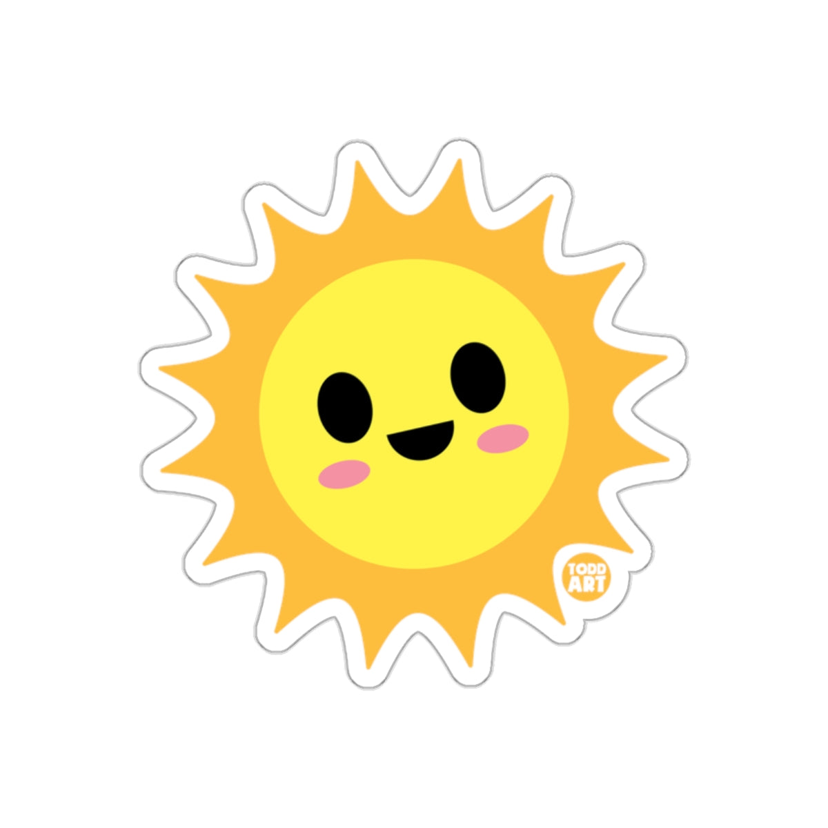 Cute Smiling Sun with Cheeks Sticker Decal