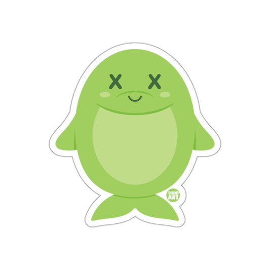Cute Green Sea Creature with X Eyes Sticker