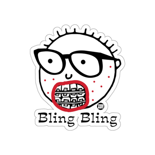 Bling Bling Funny Glasses Illustration Sticker