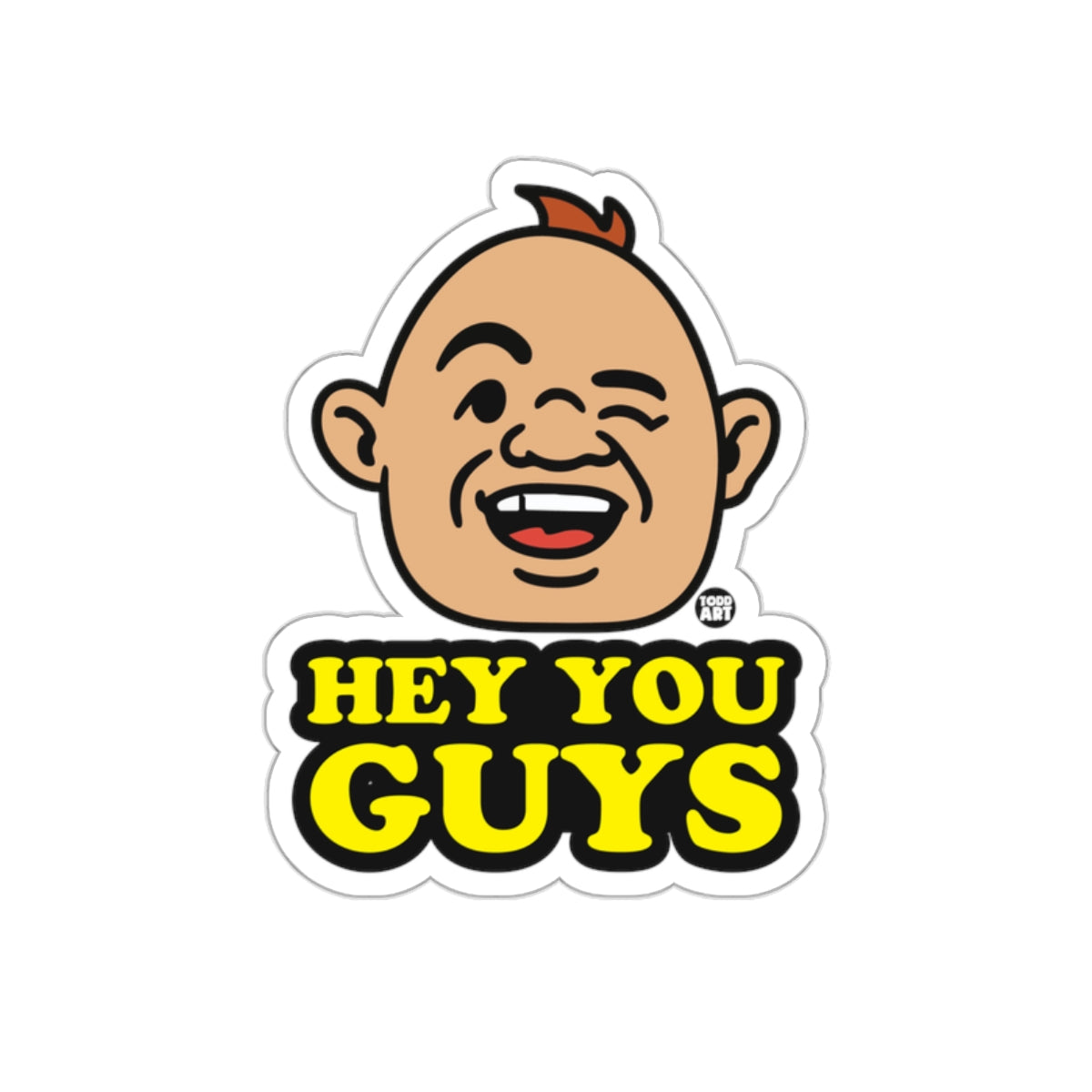 Hey You Guys Funny Cartoon Character Winking Stickers