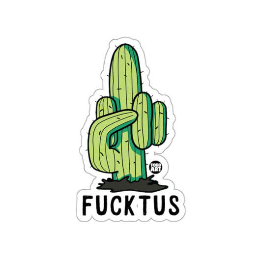 Funny Cactus Sticker with Creative Word Play Design