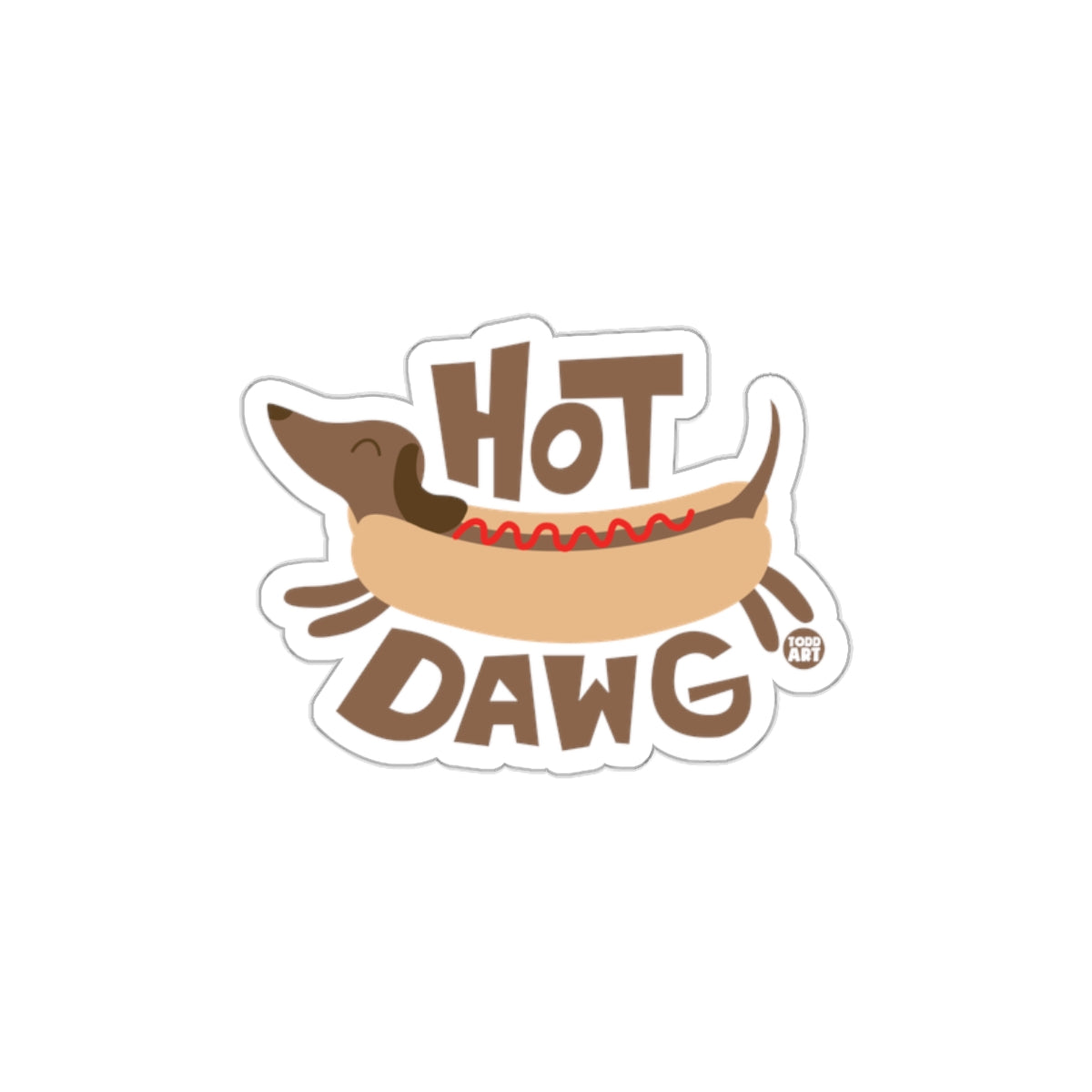 Hot Dawg Dog in Hot Dog Illustration Sticker