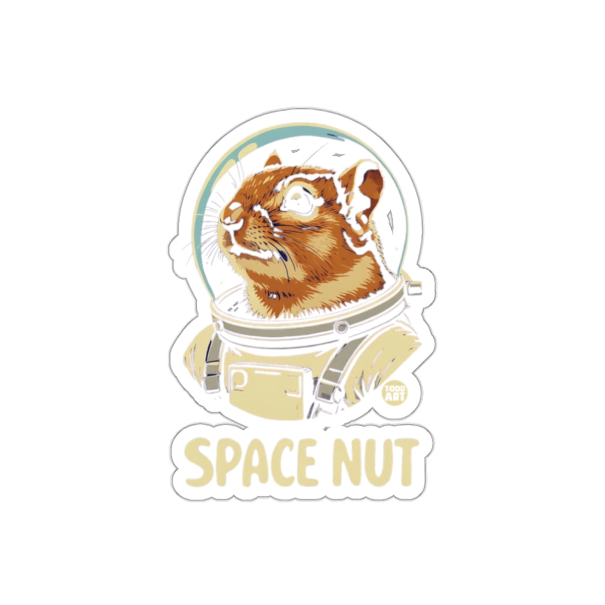 Space Nut Astronaut Funny Cartoon Sticker Product