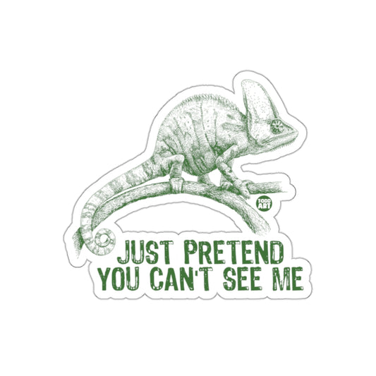 Just Pretend You Cannot See Chameleon Illustration Stickers