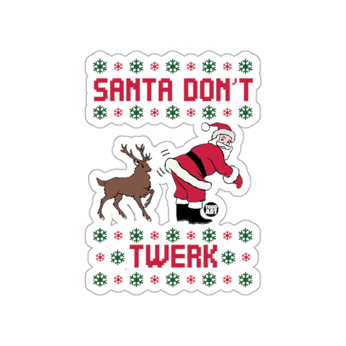 Santa Don't Twerk Funny Christmas Sticker
