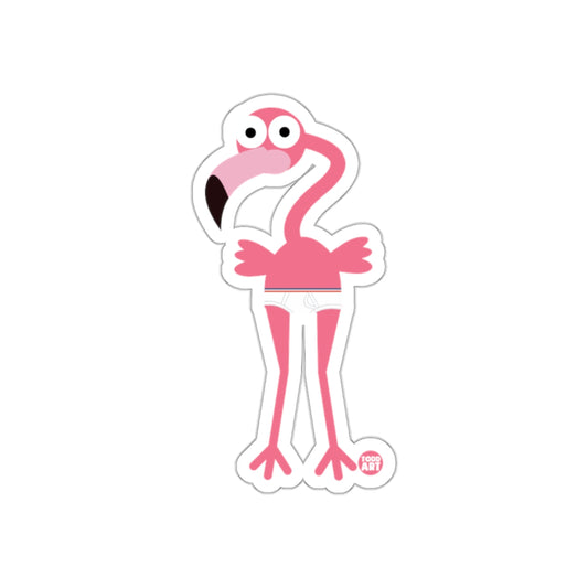 Funny Pink Flamingo in Underwear Sticker