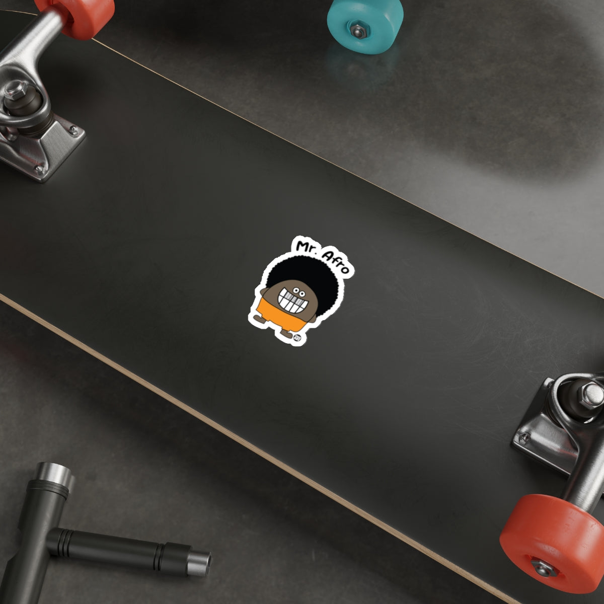 Mr. Afro Character Sticker for Skating Enthusiasts