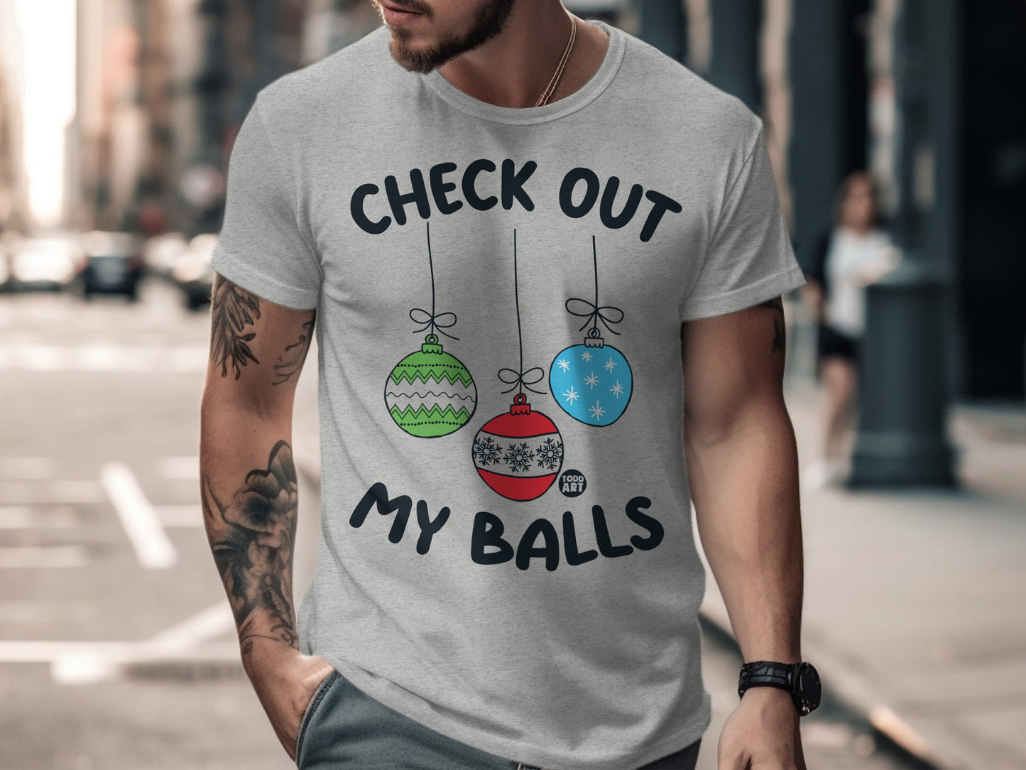 Check Out My Balls Christmas Ornaments T-shirt