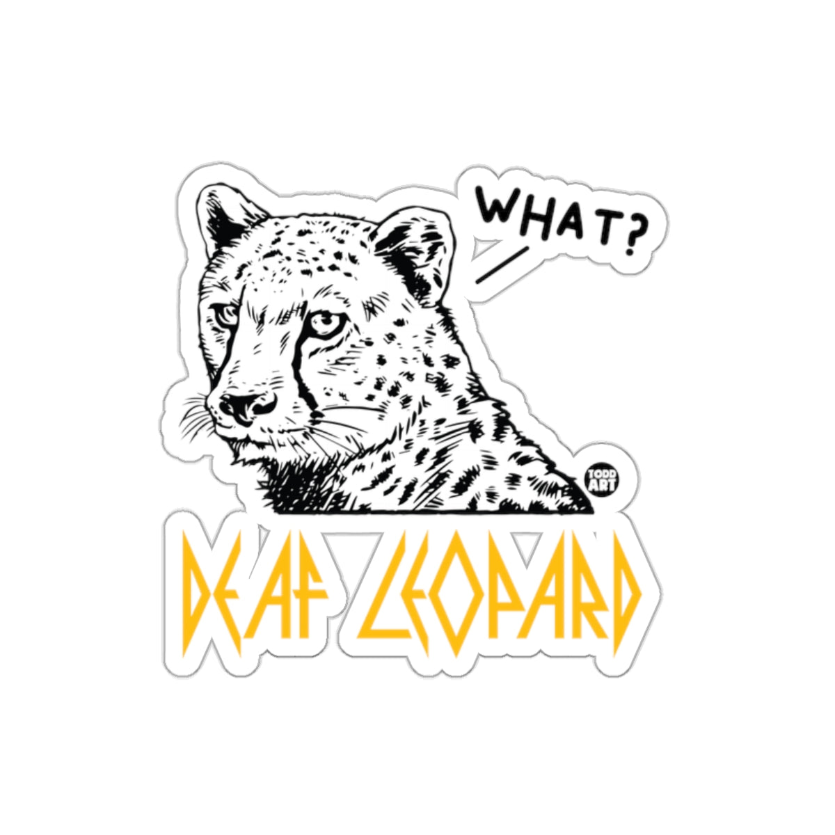 Deaf Leopard What Sticker Fun Animal Design