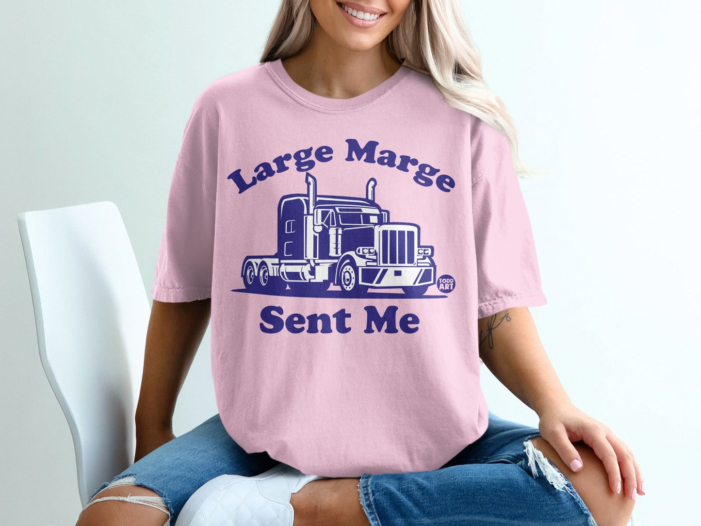 Large Marge Sent Me Graphic Truck Illustration Shirt