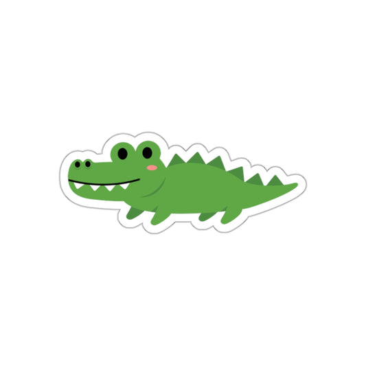 Cute Smiling Green Crocodile Cartoon Sticker product