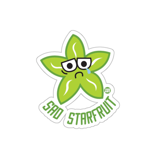 Sad Starfruit Cute Green Kawaii Character Sticker