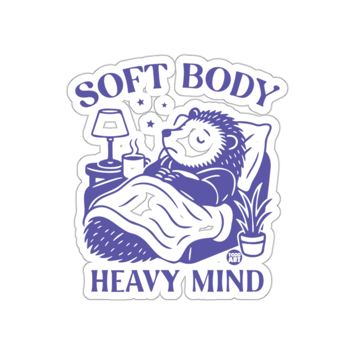 Cozy Resting Bear with Soft Body Heavy Mind Sticker
