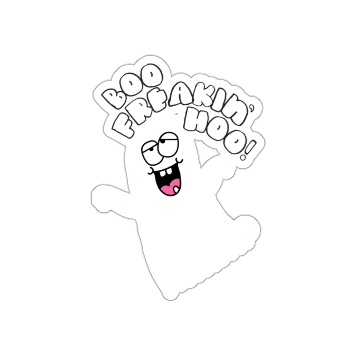 Boo Freakin' Hoo Cartoon Ghost Sticker