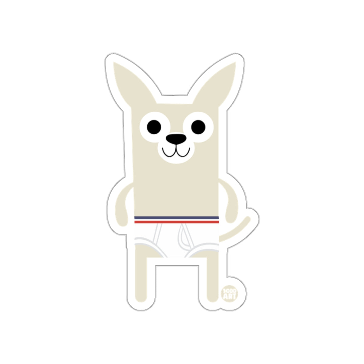 Cute Cartoon Beige Dog with Boxer Briefs Sticker