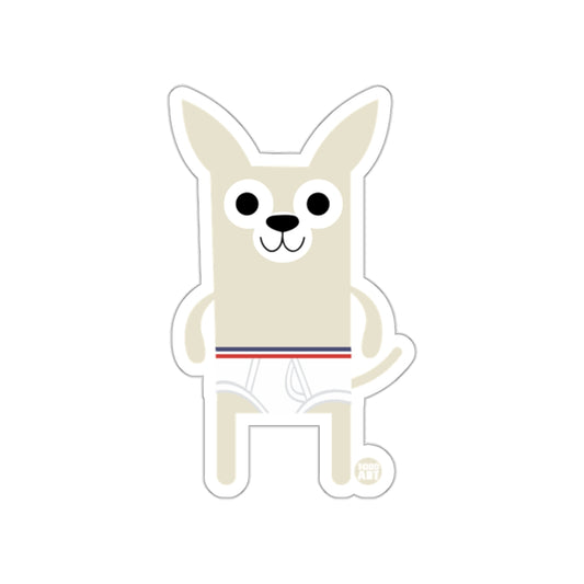 Cute Cartoon Beige Dog with Boxer Briefs Sticker