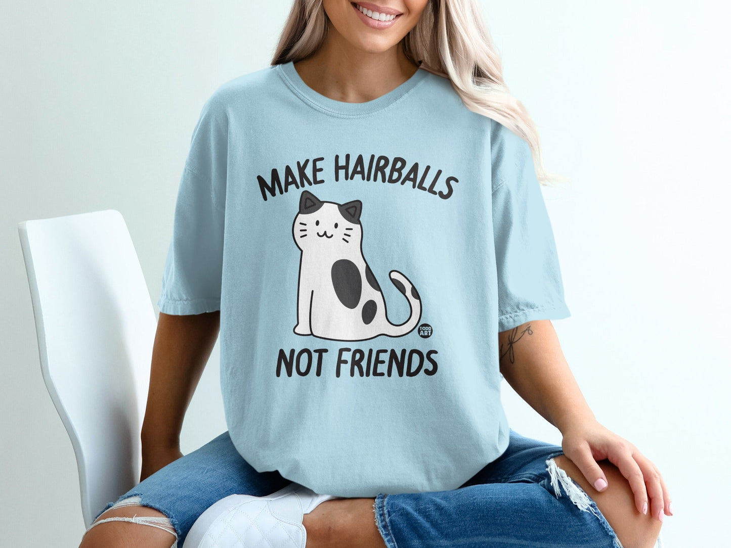Make Hairballs Not Friends Fun Cat Themed Shirt