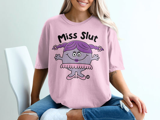 Miss Slut Pink T-Shirt Featuring Cute Character Design