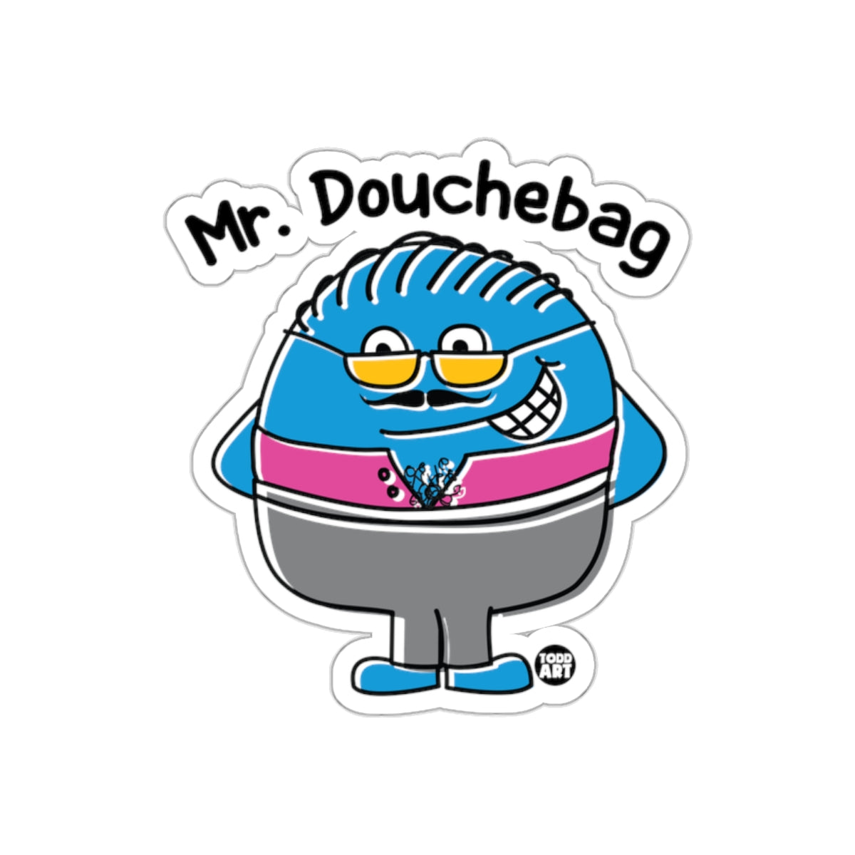 Mr. Douchebag Funny Character Sticker Product