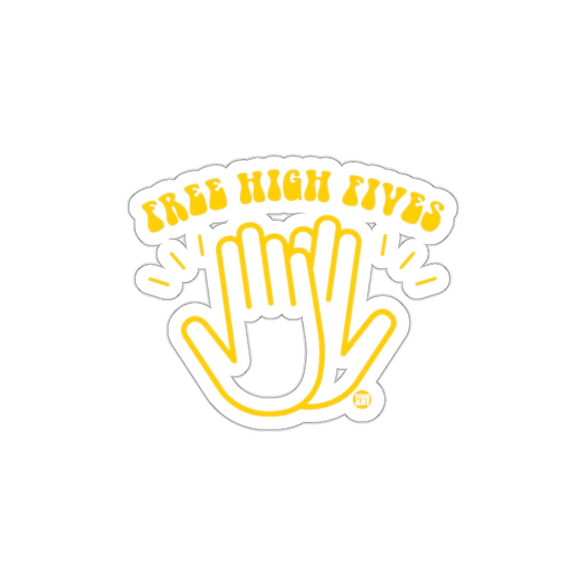 Free High Fives Fun Yellow Graphic Sticker