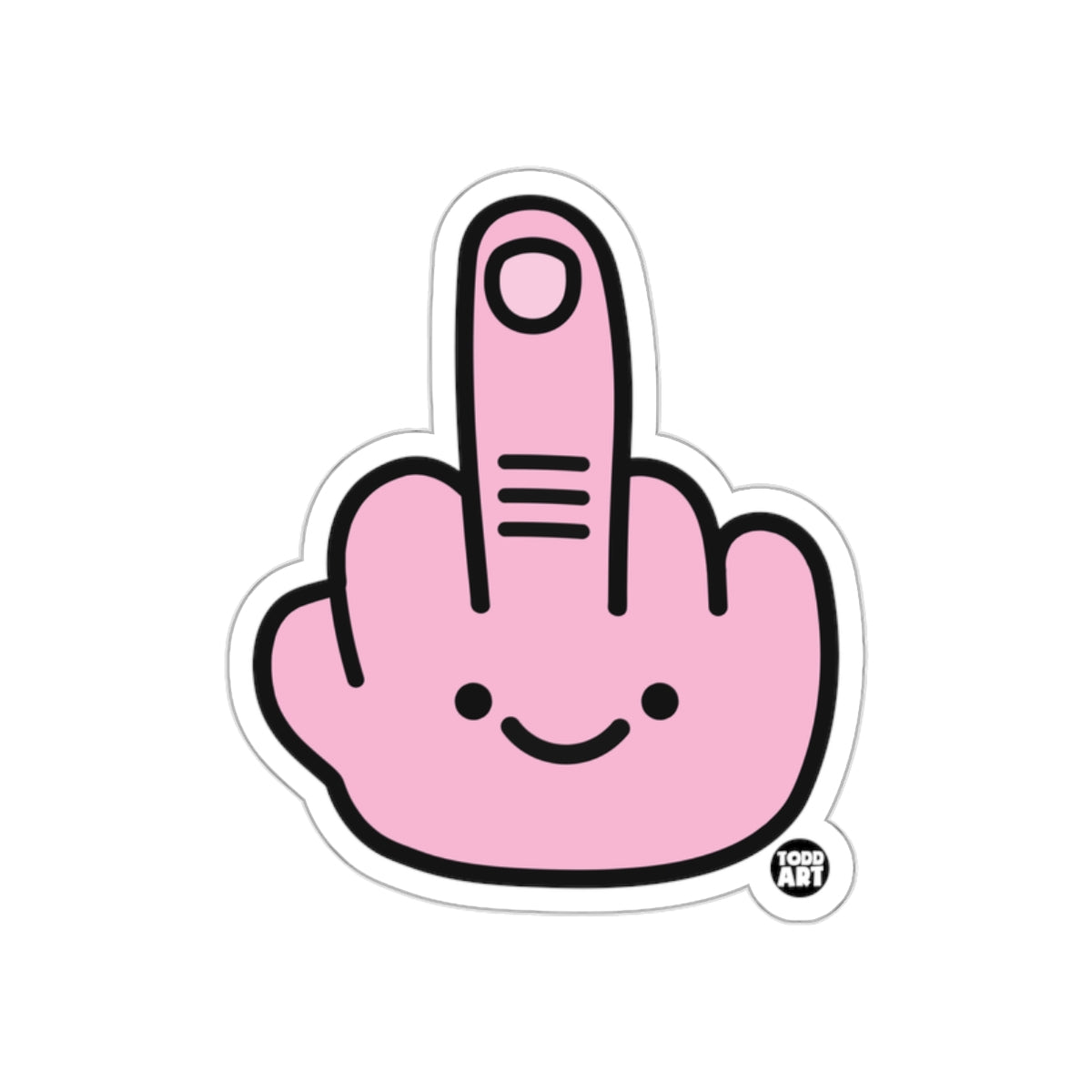 Cute Pink Middle Finger Sticker Funny Decal