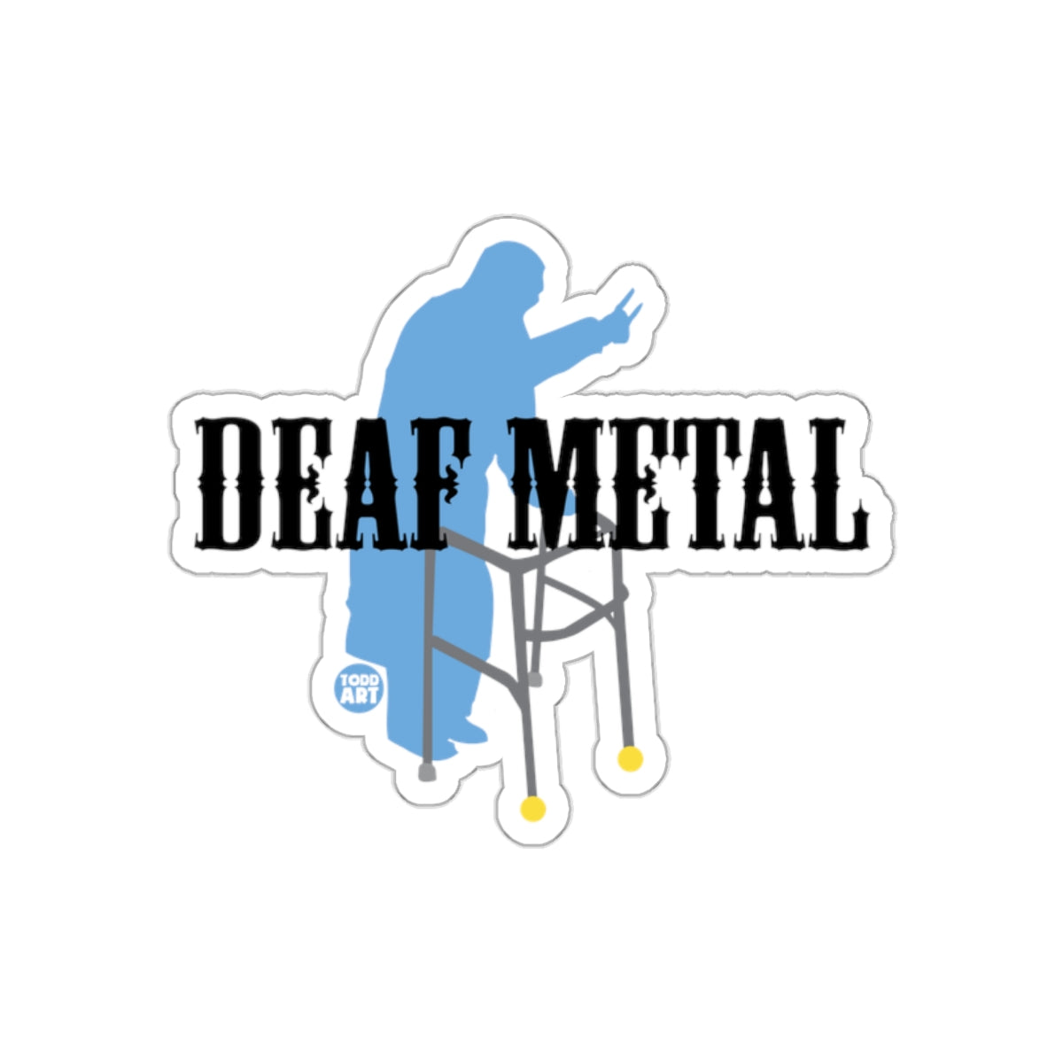 Deaf Metal Funny Rock Music Humor Design Sticker