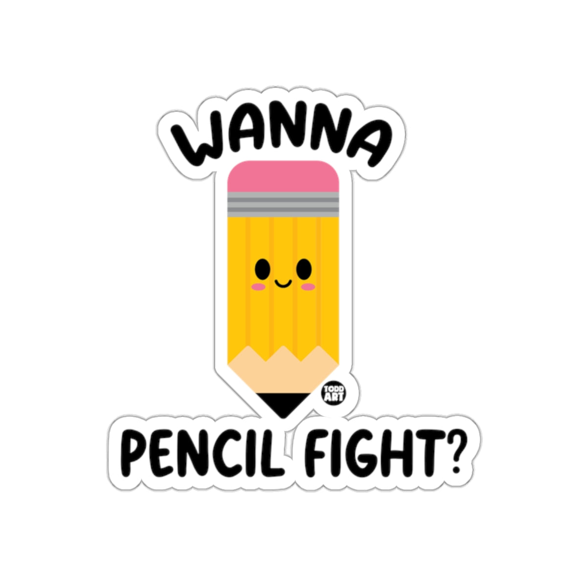 Wanna Pencil Fight Cute Pencil Sticker For Decoration