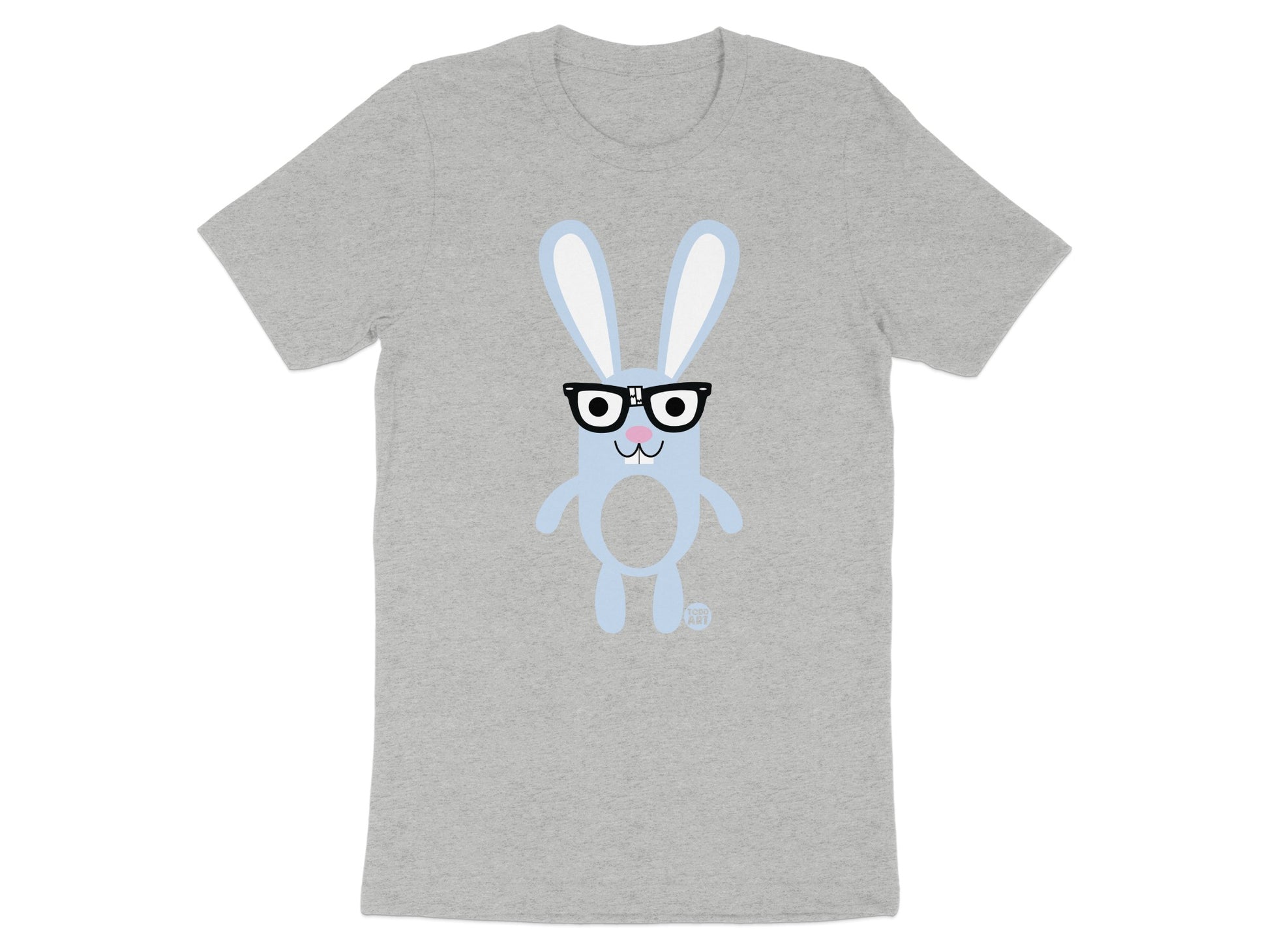 Cute Blue Rabbit With Glasses Graphic T-shirt product