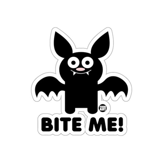 Funny Bat Design with Bite Me Text Sticker