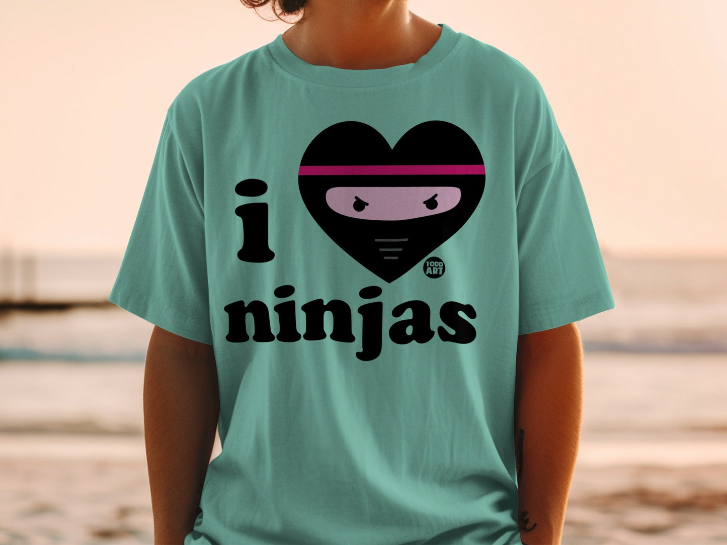 I Love Ninjas Graphic Tee Shirt