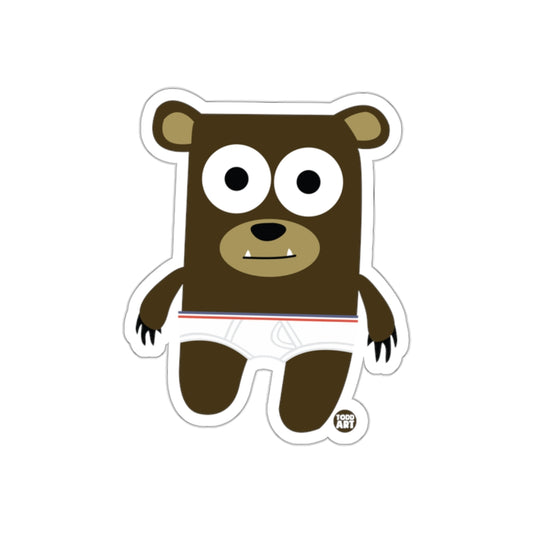 Funny Cartoon Bear in Underwear Sticker Product