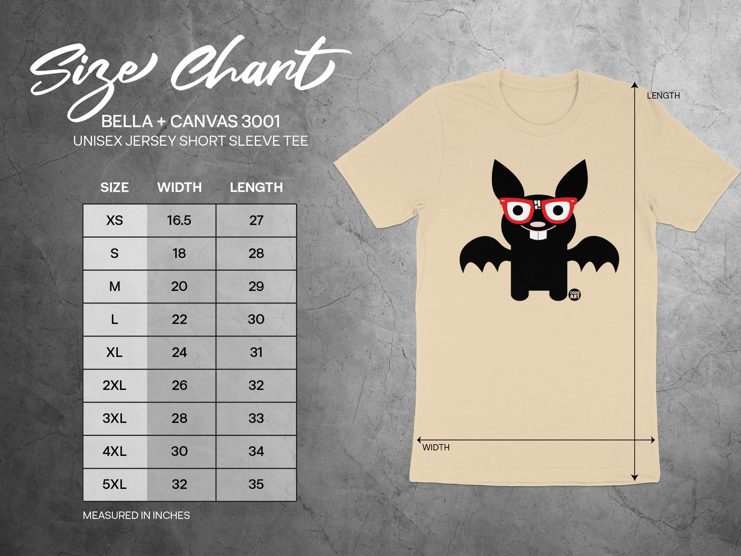Cute Bat with Red Glasses Unisex Jersey Short Sleeve Tee