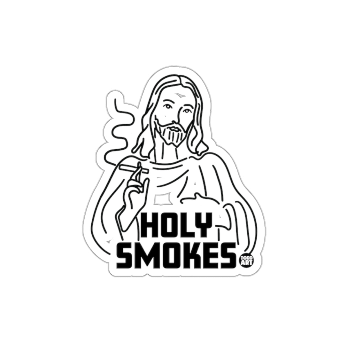 Holy Smokes Funny Jesus Art Sticker Accessory