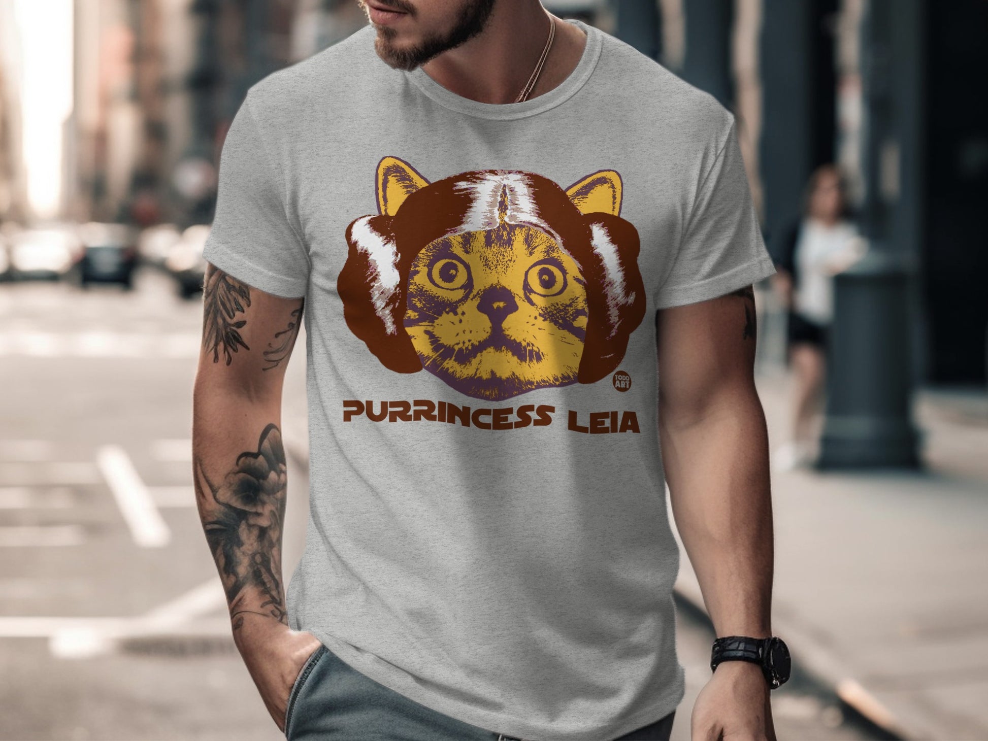 Purrincess Leia Cat Graphic Tee Shirt for Cat Lovers