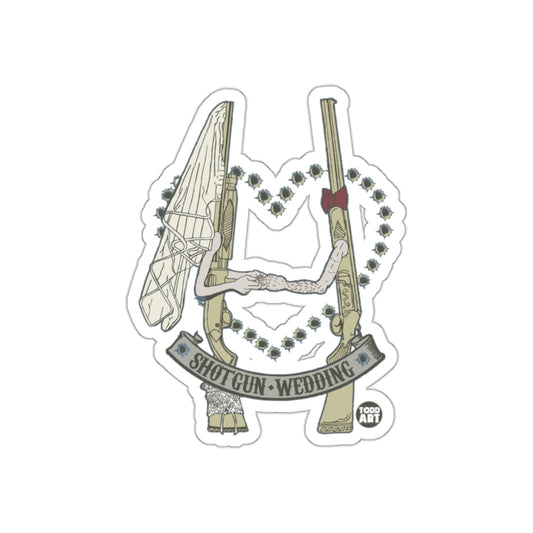 Shotgun Wedding Guns with Flowers Sticker Design