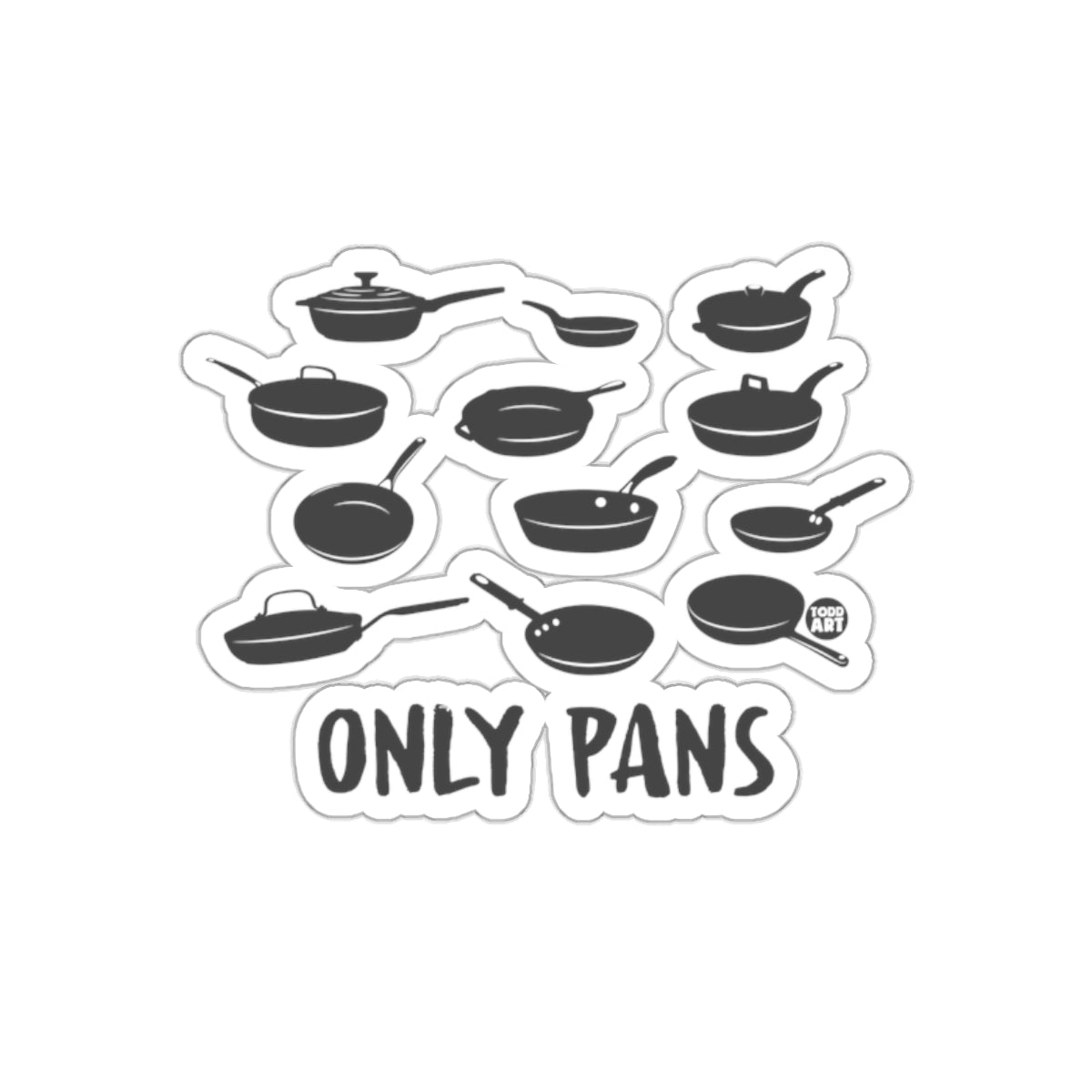 ONLY PANS Cartoon Design Sticker for Cooking Enthusiasts