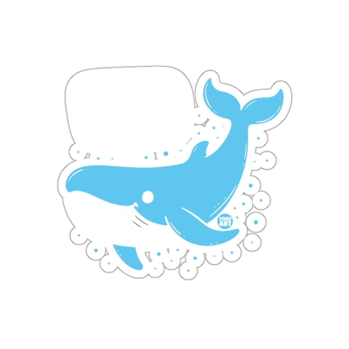Whale Done Blue Cartoon Whale Sticker