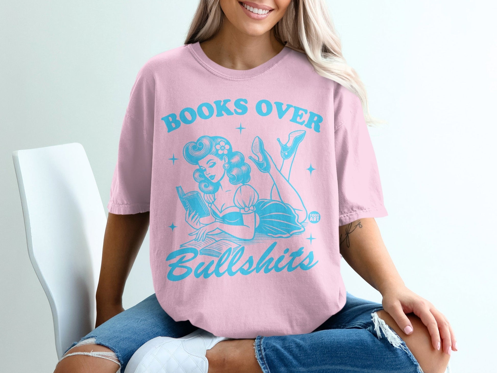 Books Over Bullshits Graphic Tee Fashion Apparel